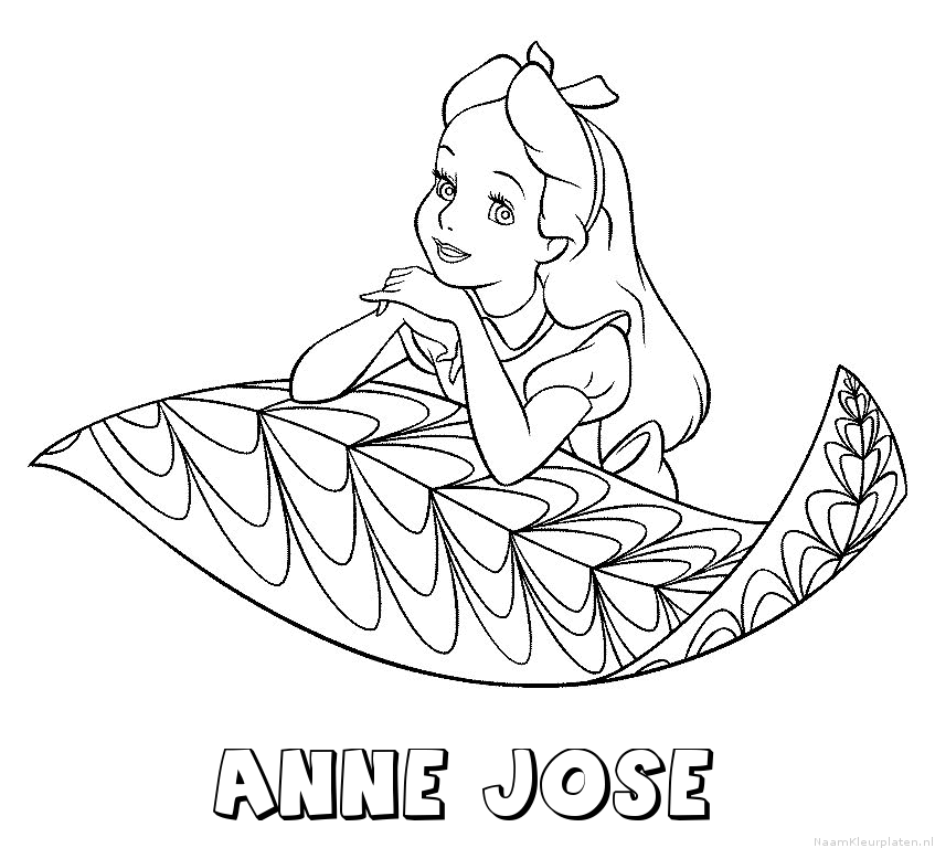 Anne jose alice in wonderland kleurplaat